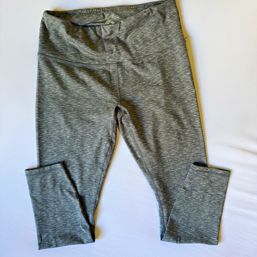 RBX Women's Heathered Gray Pull-On Ankle Yoga Leggings Stretch Size L/G
